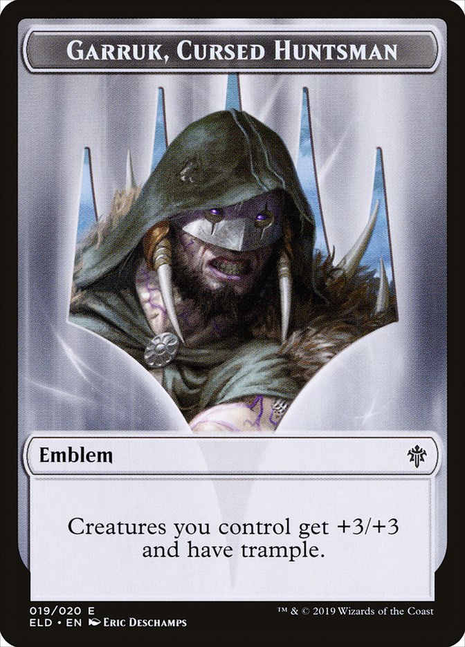 Garruk, Cursed Huntsman Emblem [Throne of Eldraine Tokens] | Jomio and Rueliete's Cards and Comics