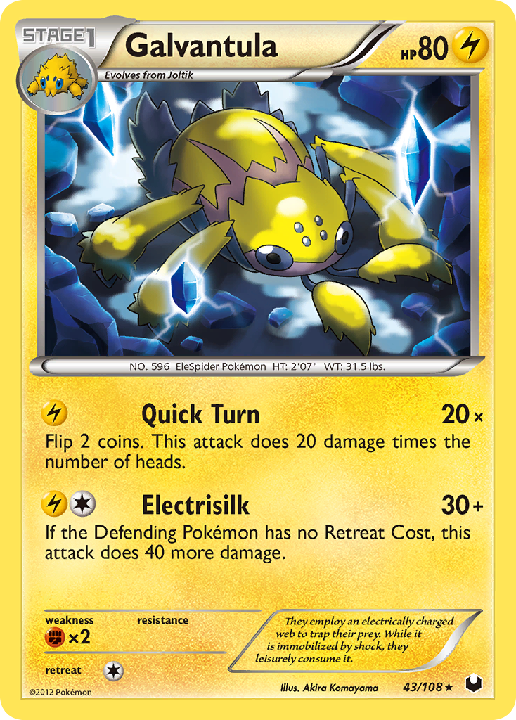 Galvantula (43/108) [Black & White: Dark Explorers] | Jomio and Rueliete's Cards and Comics