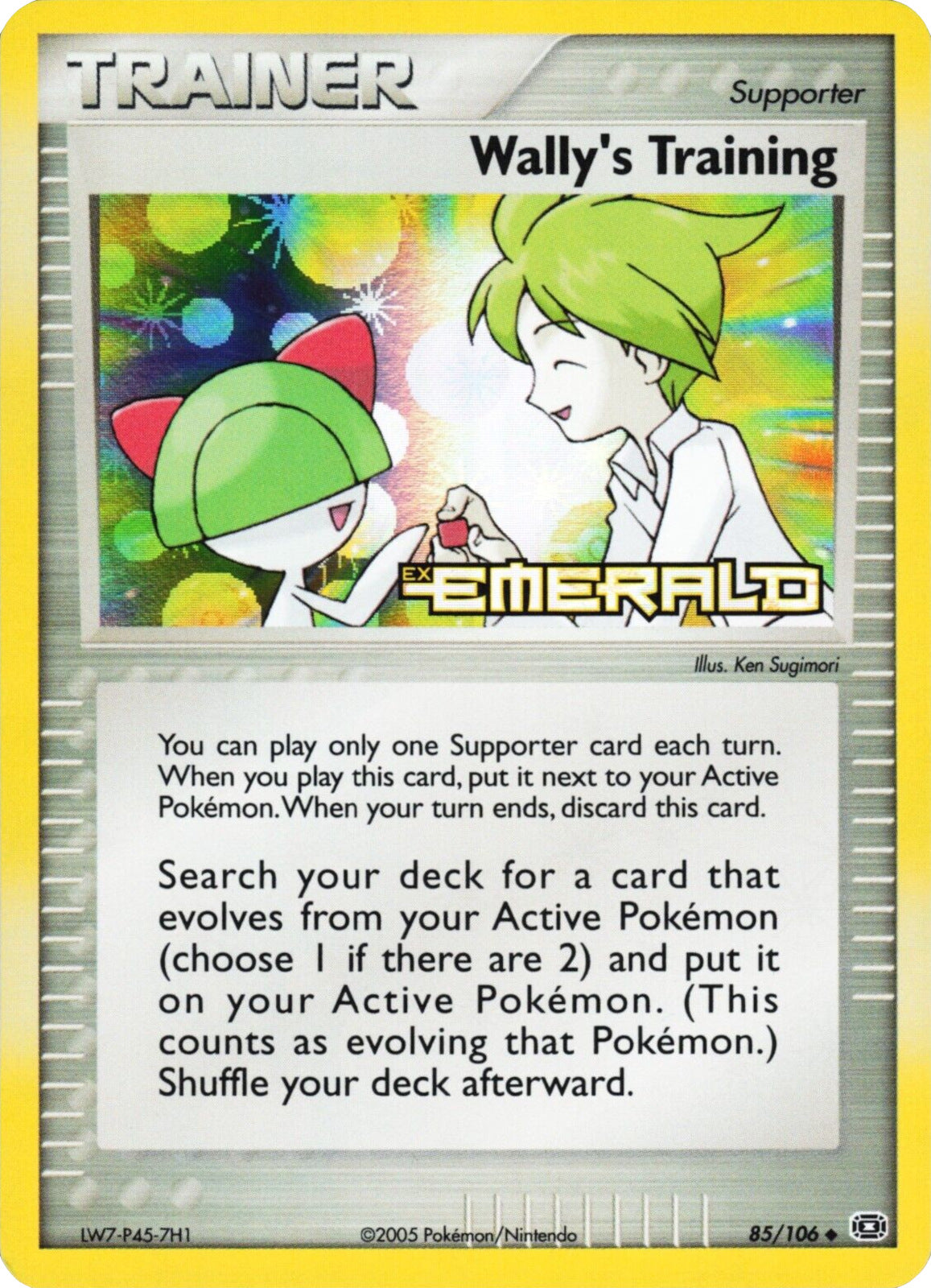 Wally's Training (85/106) (Stamped) [EX: Emerald] | Jomio and Rueliete's Cards and Comics