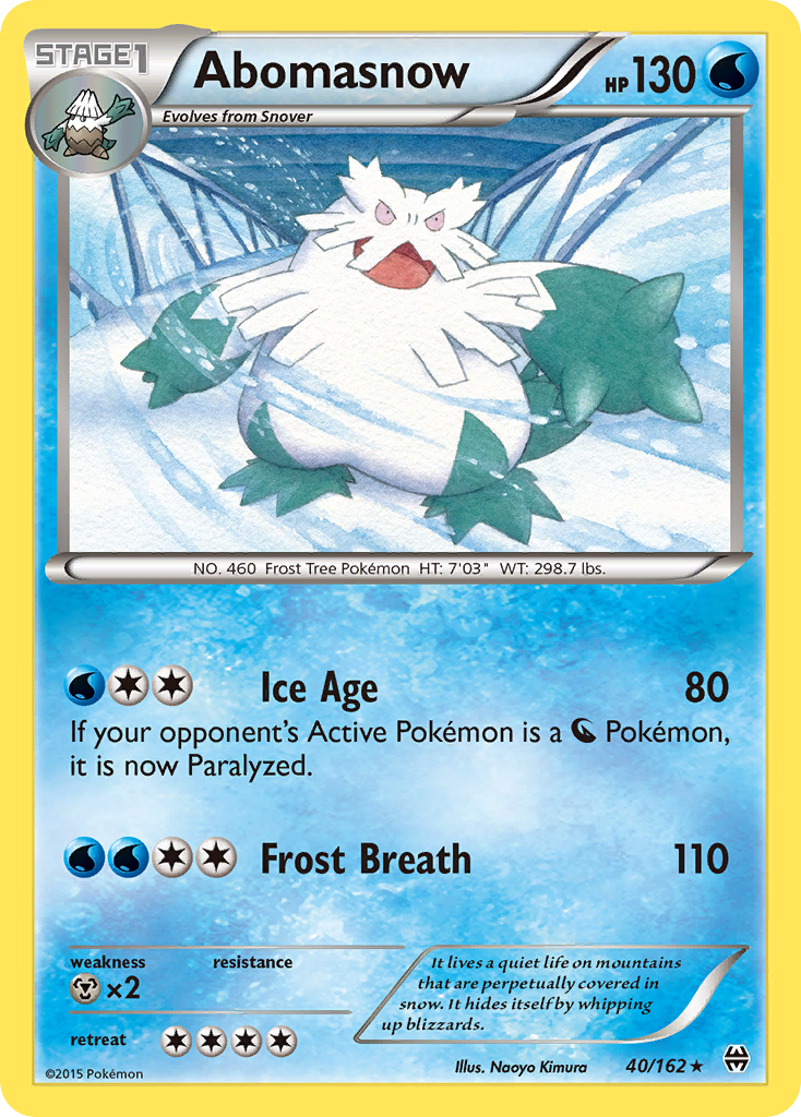 Abomasnow (40/162) [XY: BREAKthrough] | Jomio and Rueliete's Cards and Comics