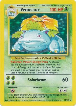Venusaur (15/102) [Base Set Unlimited] | Jomio and Rueliete's Cards and Comics