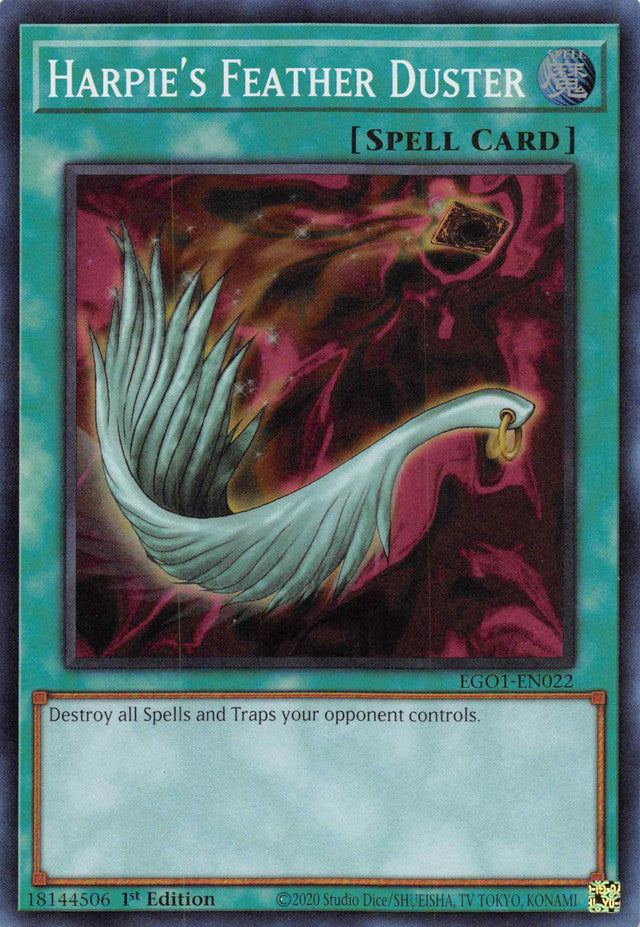 Harpie's Feather Duster [EGO1-EN022] Super Rare | Jomio and Rueliete's Cards and Comics