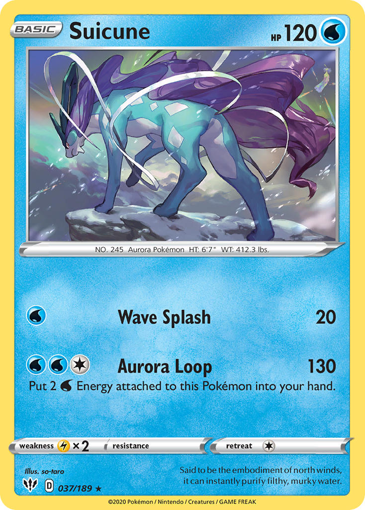 Suicune (037/189) (Theme Deck Exclusive) [Sword & Shield: Darkness Ablaze] | Jomio and Rueliete's Cards and Comics
