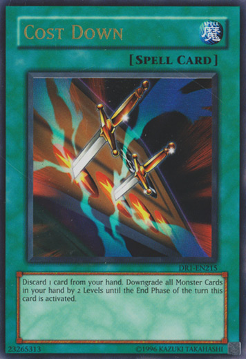 Cost Down [DR1-EN215] Ultra Rare | Jomio and Rueliete's Cards and Comics