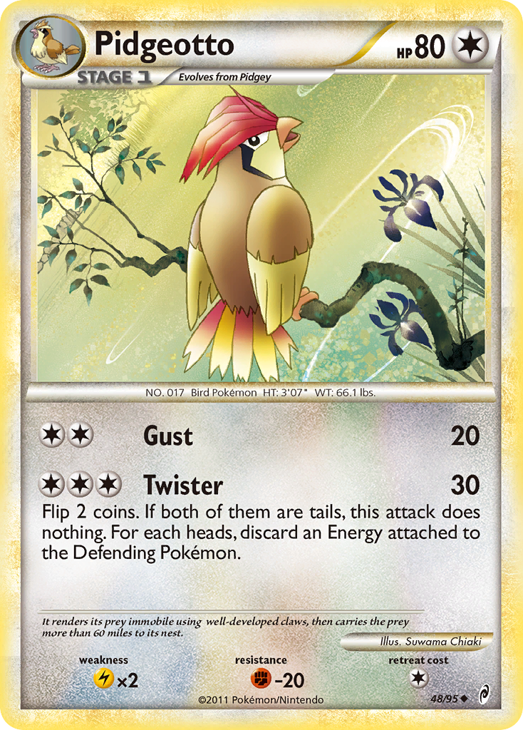 Pidgeotto (48/95) [HeartGold & SoulSilver: Call of Legends] | Jomio and Rueliete's Cards and Comics