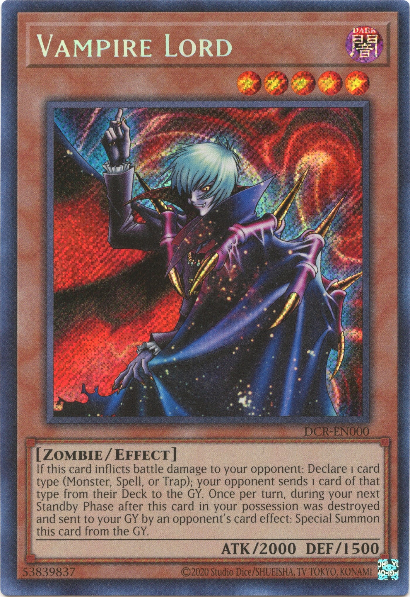 Vampire Lord (25th Anniversary) [DCR-EN000] Secret Rare | Jomio and Rueliete's Cards and Comics