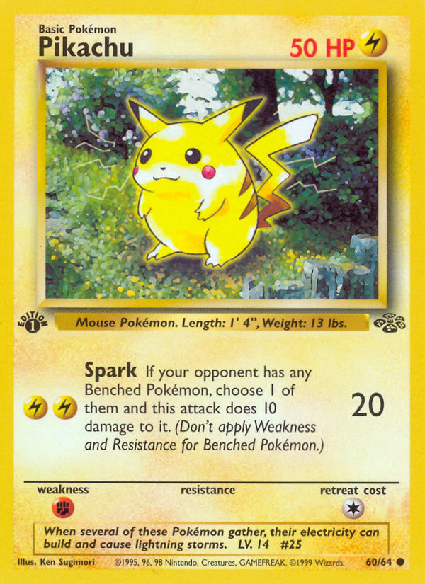 Pikachu (60/64) [Jungle 1st Edition] | Jomio and Rueliete's Cards and Comics