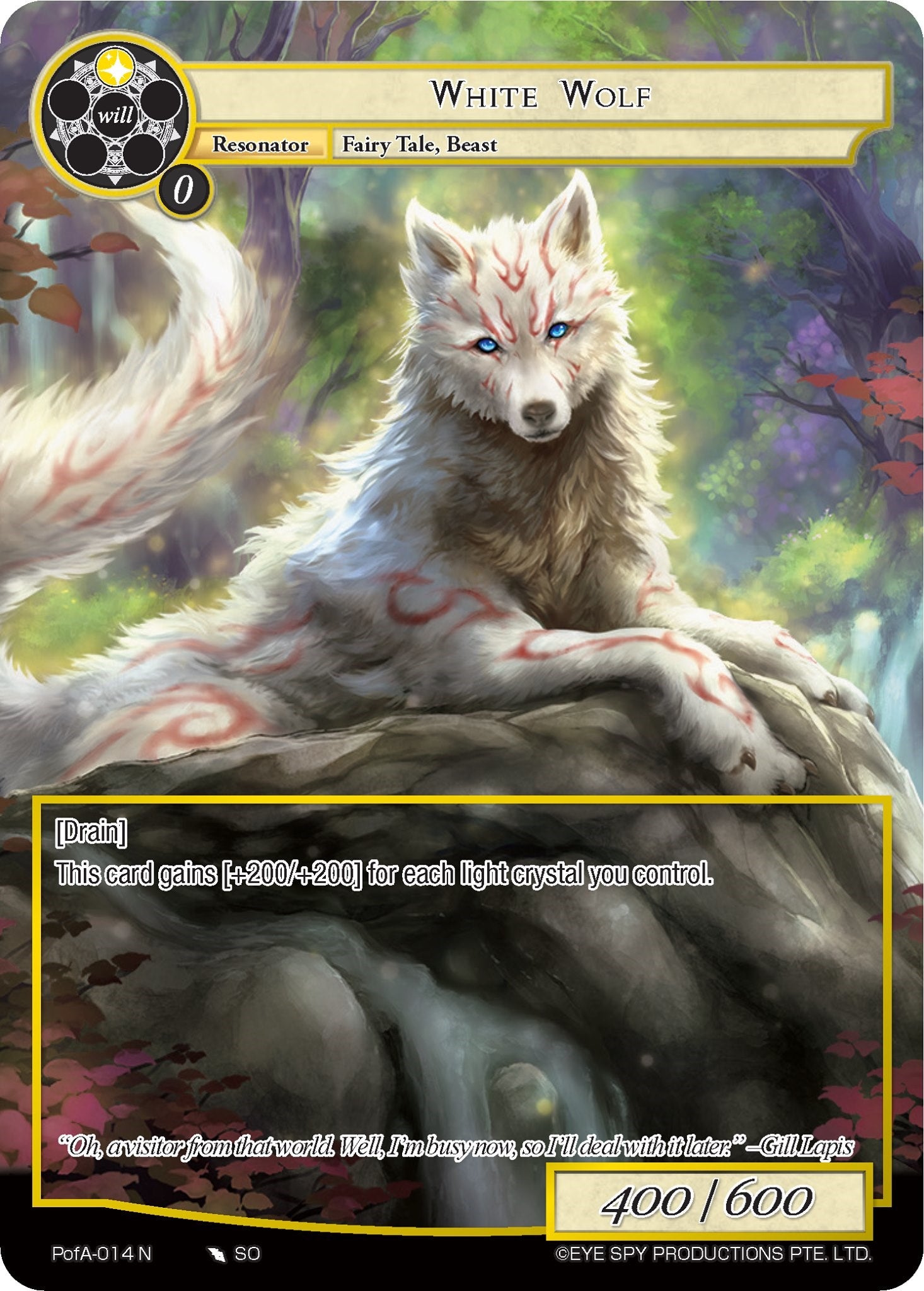 White Wolf (Full Art) (PofA-014) [Alice Origin IV: Prologue of Attoractia] | Jomio and Rueliete's Cards and Comics