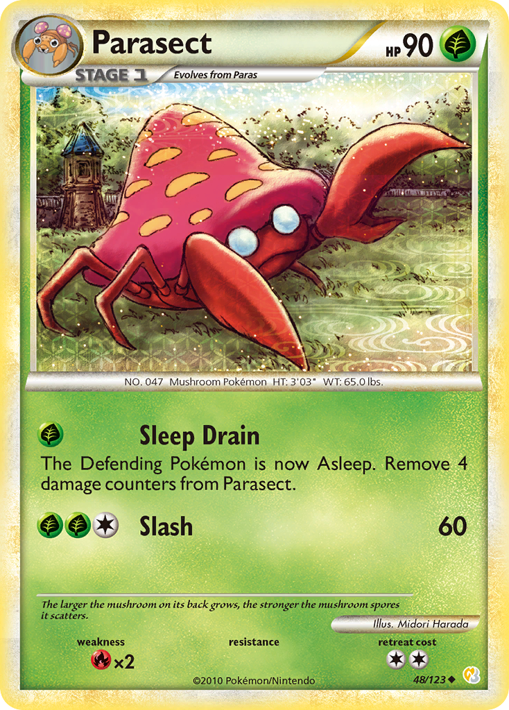 Parasect (48/123) [HeartGold & SoulSilver: Base Set] | Jomio and Rueliete's Cards and Comics