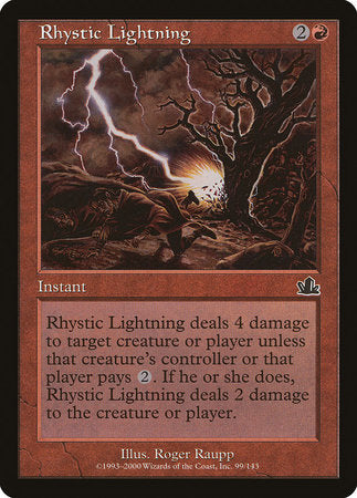 Rhystic Lightning [Prophecy] | Jomio and Rueliete's Cards and Comics