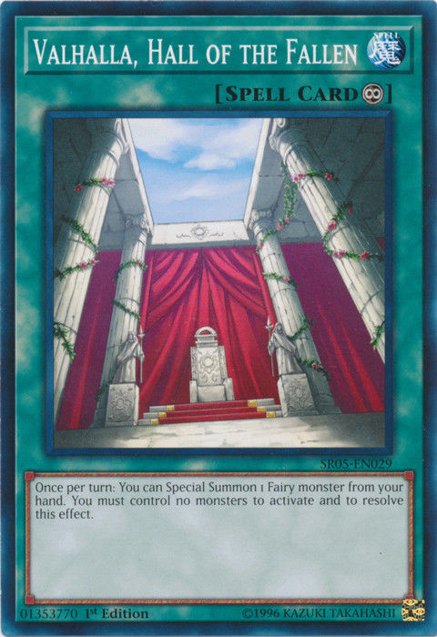 Valhalla, Hall of the Fallen [SR05-EN029] Common | Jomio and Rueliete's Cards and Comics