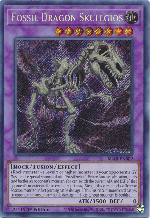 Fossil Dragon Skullgios [BLAR-EN009] Secret Rare | Jomio and Rueliete's Cards and Comics
