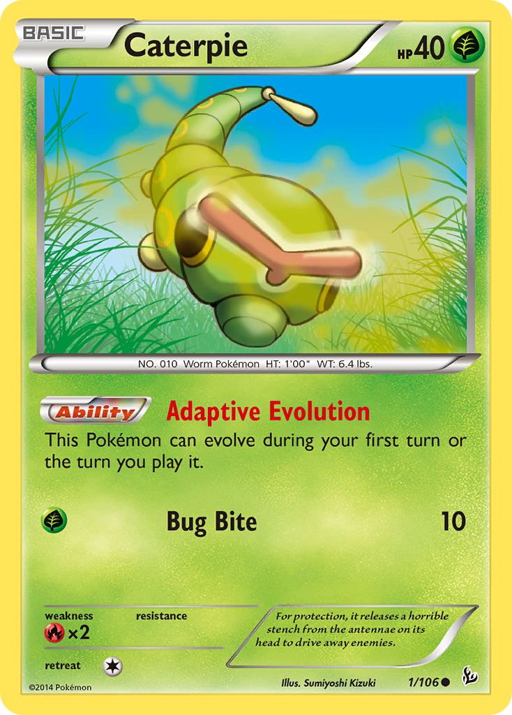 Caterpie (1/106) [XY: Flashfire] | Jomio and Rueliete's Cards and Comics