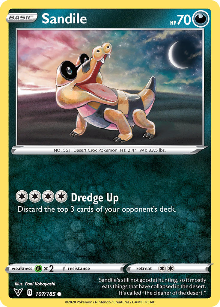Sandile (107/185) [Sword & Shield: Vivid Voltage] | Jomio and Rueliete's Cards and Comics