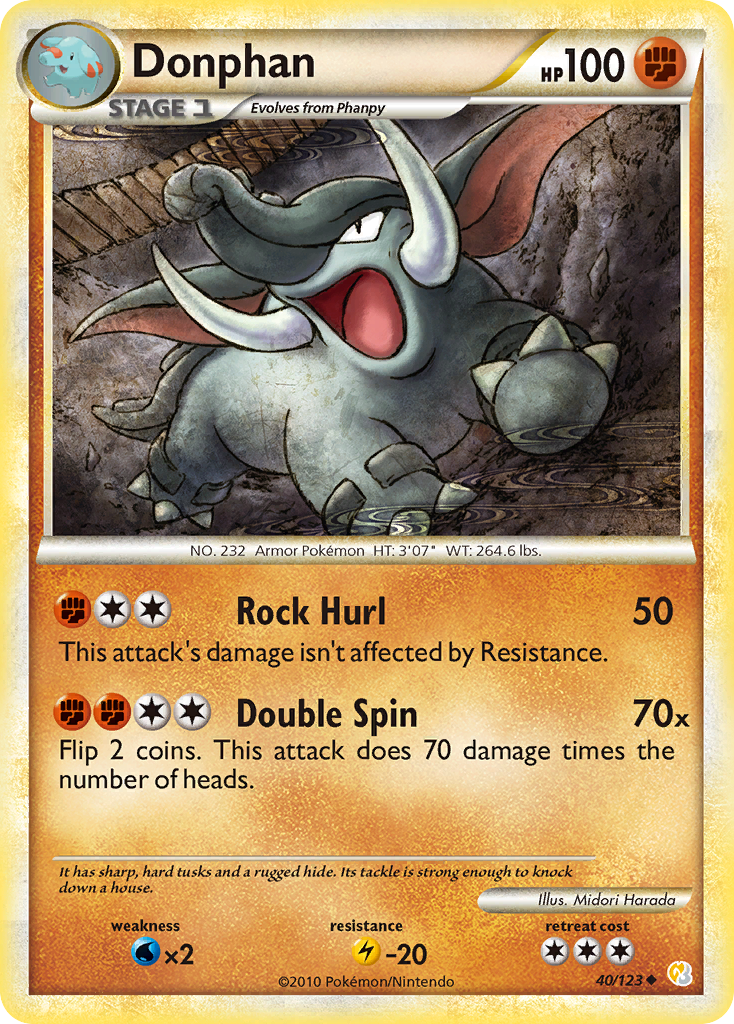 Donphan (40/123) [HeartGold & SoulSilver: Base Set] | Jomio and Rueliete's Cards and Comics