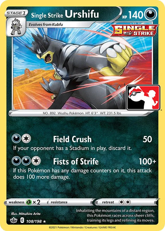 Single Strike Urshifu (108/198) [Prize Pack Series One] | Jomio and Rueliete's Cards and Comics