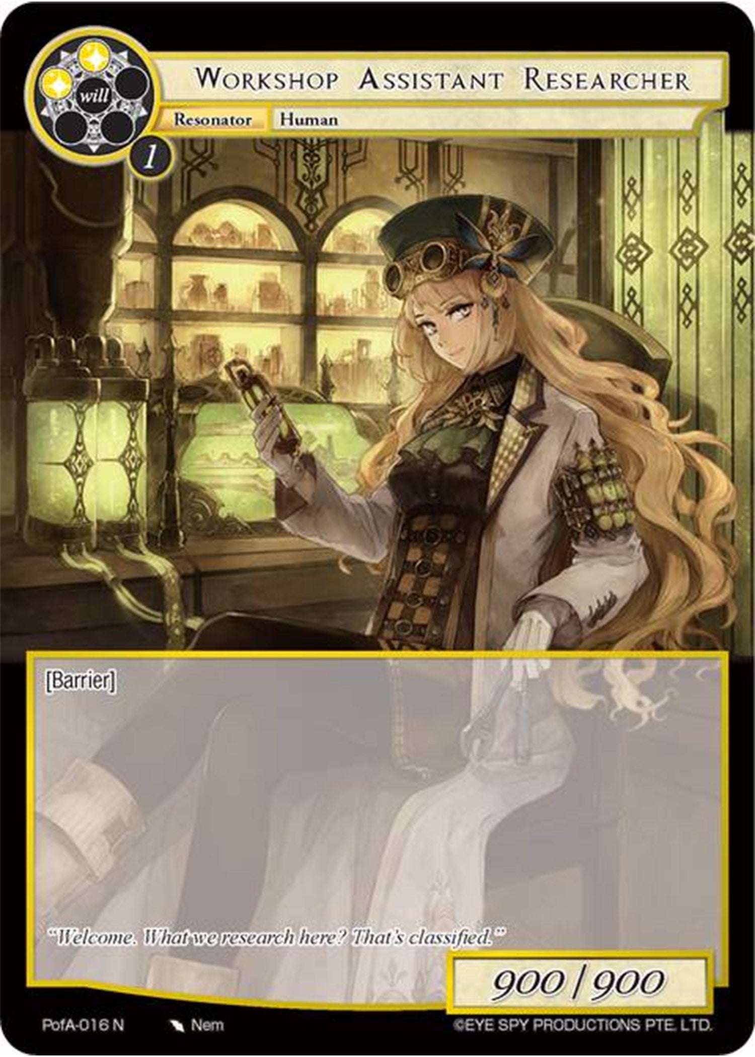 Workshop Assistant Researcher (PofA-016) [Alice Origin IV: Prologue of Attoractia] | Jomio and Rueliete's Cards and Comics