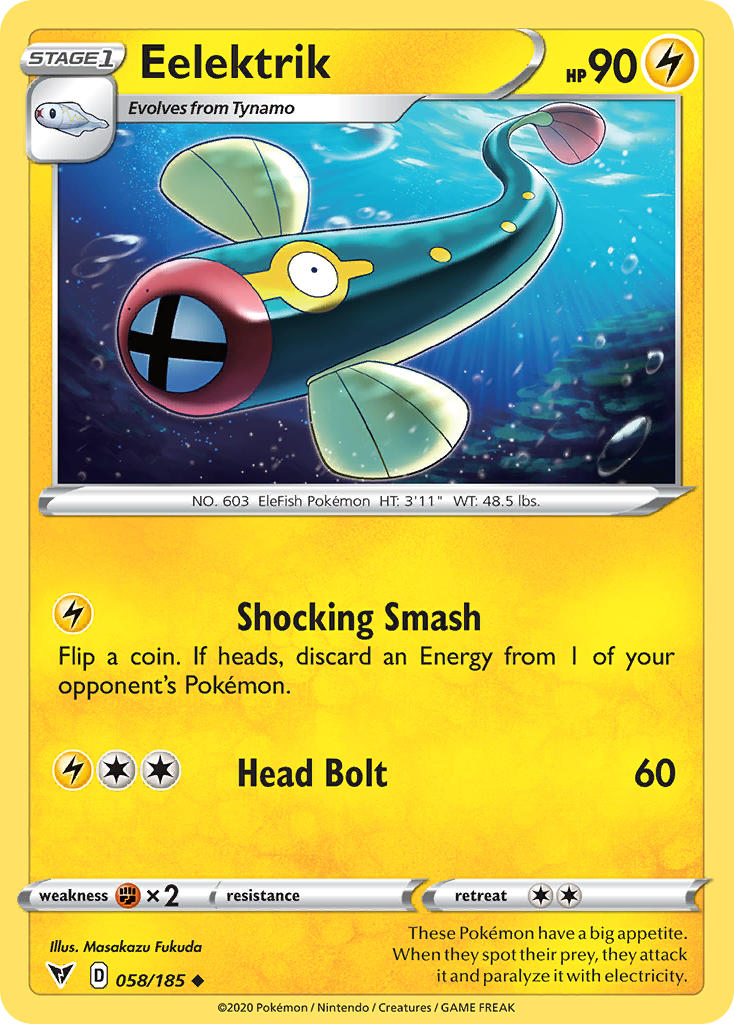 Eelektrik (058/185) [Sword & Shield: Vivid Voltage] | Jomio and Rueliete's Cards and Comics