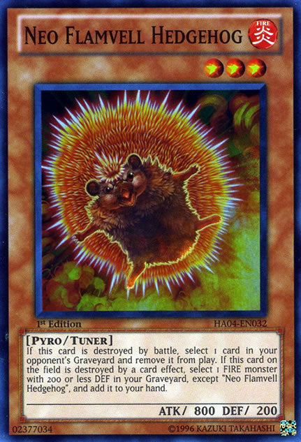 Neo Flamvell Hedgehog [HA04-EN032] Super Rare | Jomio and Rueliete's Cards and Comics