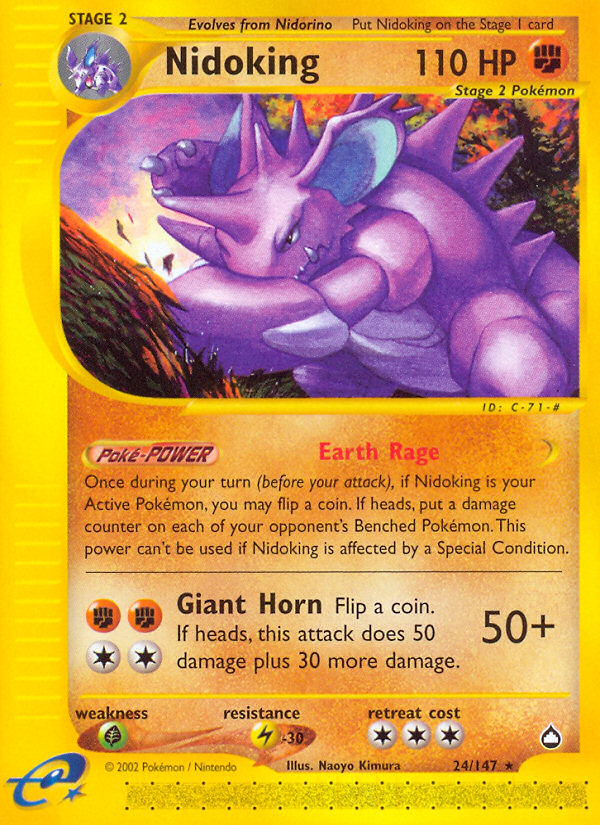 Nidoking (24/147) [Aquapolis] | Jomio and Rueliete's Cards and Comics