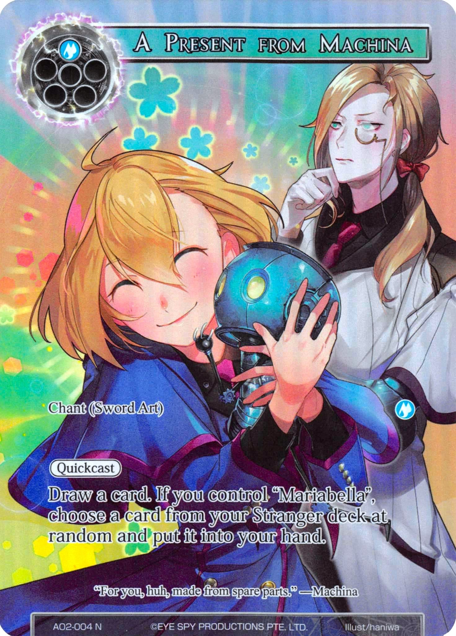 A Present from Machina (Full Art) (AO2-004) [Alice Origin II] | Jomio and Rueliete's Cards and Comics