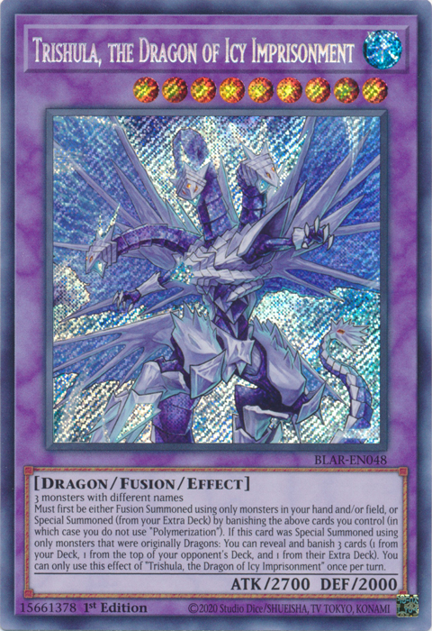Trishula, the Dragon of Icy Imprisonment [BLAR-EN048] Secret Rare | Jomio and Rueliete's Cards and Comics