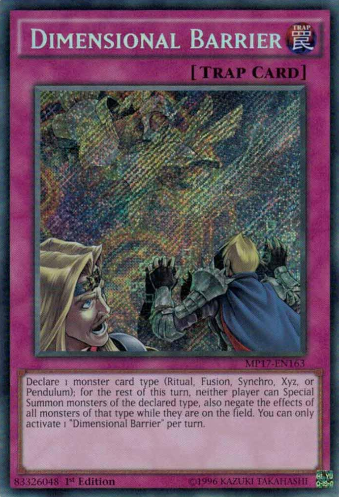 Dimensional Barrier [MP17-EN163] Secret Rare | Jomio and Rueliete's Cards and Comics