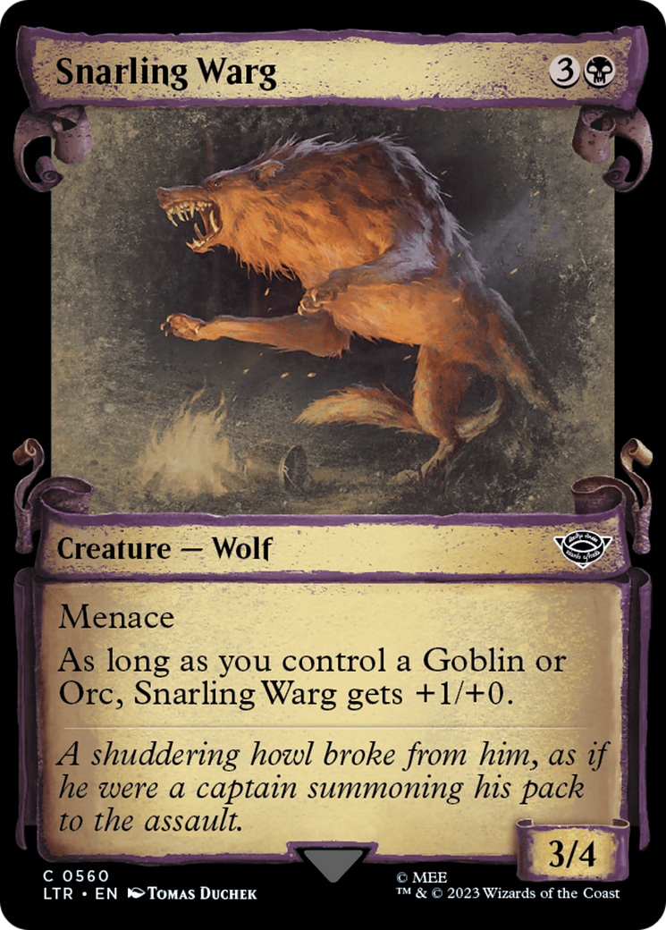 Snarling Warg [The Lord of the Rings: Tales of Middle-Earth Showcase Scrolls] | Jomio and Rueliete's Cards and Comics