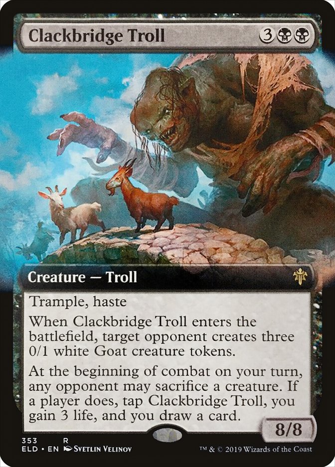 Clackbridge Troll (Extended Art) [Throne of Eldraine] | Jomio and Rueliete's Cards and Comics