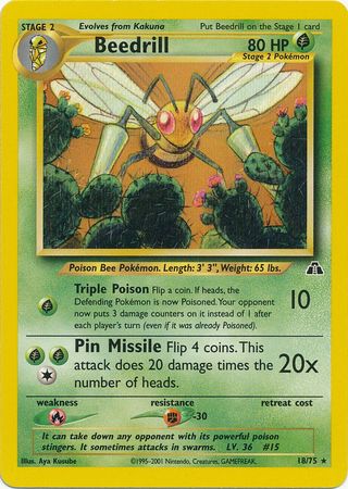 Beedrill (18/75) [Neo Discovery Unlimited] | Jomio and Rueliete's Cards and Comics