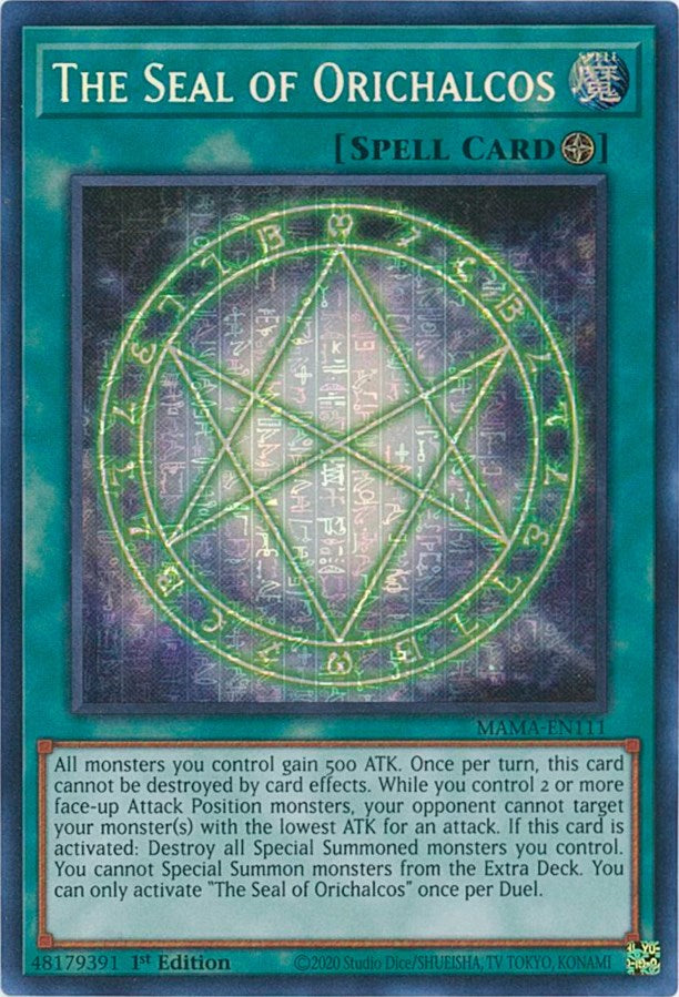 The Seal of Orichalcos [MAMA-EN111] Secret Pharaoh's Rare | Jomio and Rueliete's Cards and Comics