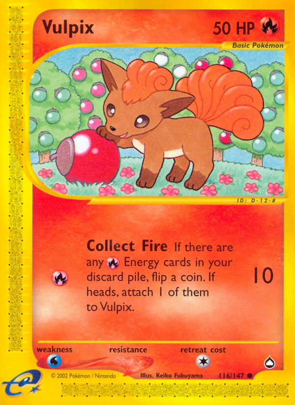 Vulpix (116/147) [Aquapolis] | Jomio and Rueliete's Cards and Comics