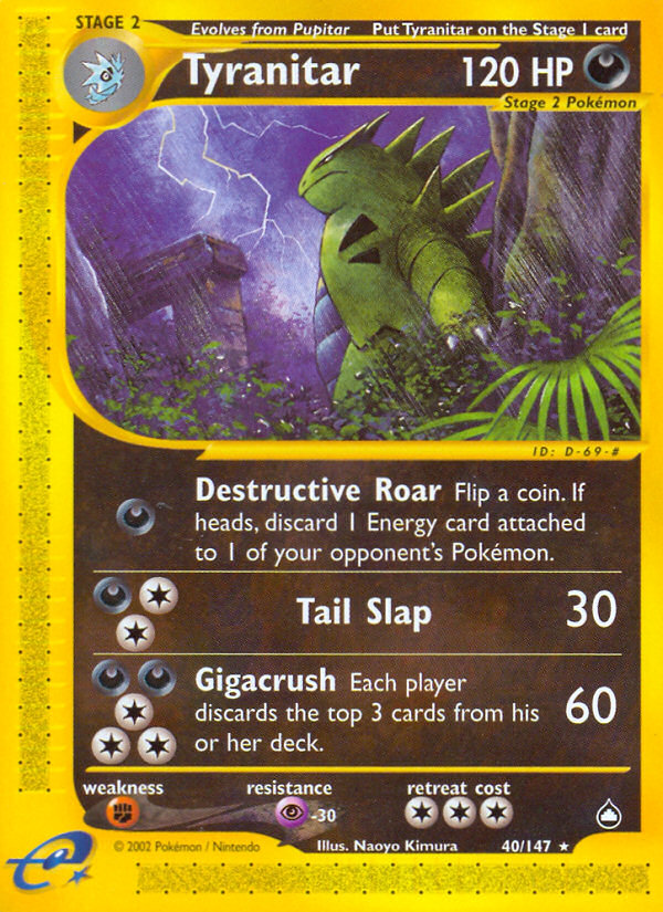 Tyranitar (40/147) [Aquapolis] | Jomio and Rueliete's Cards and Comics