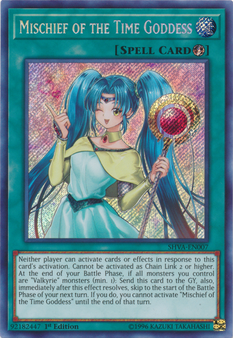 Mischief of the Time Goddess [SHVA-EN007] Secret Rare | Jomio and Rueliete's Cards and Comics