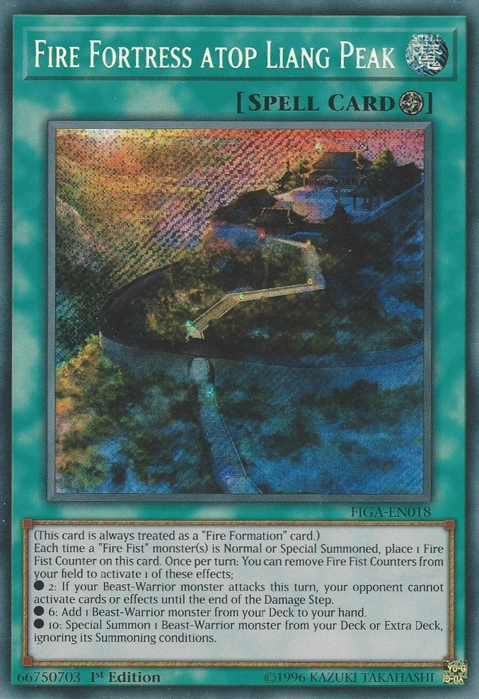 Fire Fortress atop Liang Peak [FIGA-EN018] Secret Rare | Jomio and Rueliete's Cards and Comics
