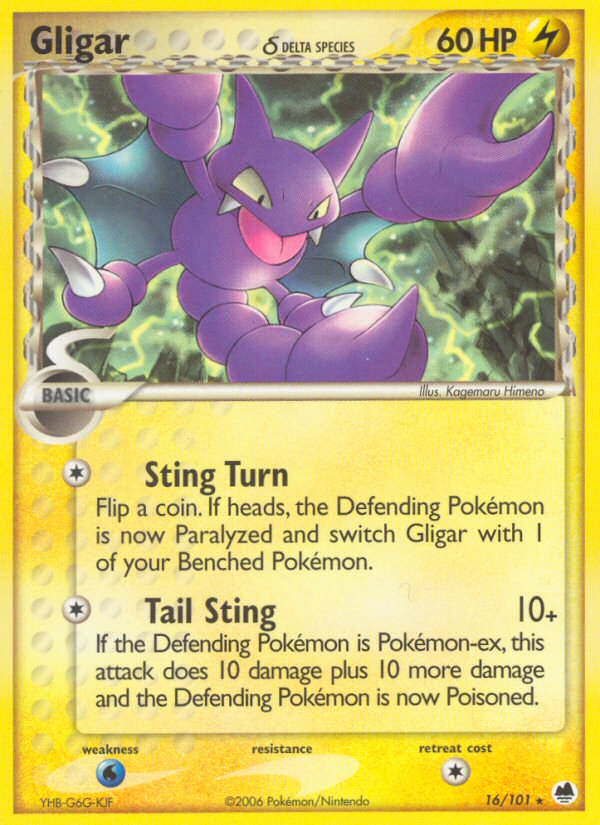 Gligar (16/101) (Delta Species) [EX: Dragon Frontiers] | Jomio and Rueliete's Cards and Comics