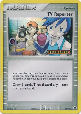TV Reporter (82/101) (Stamped) [EX: Dragon Frontiers] | Jomio and Rueliete's Cards and Comics
