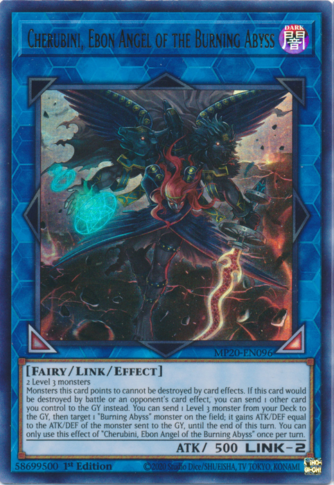 Cherubini, Ebon Angel of the Burning Abyss [MP20-EN096] Ultra Rare | Jomio and Rueliete's Cards and Comics