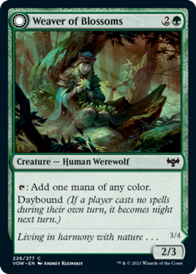 Weaver of Blossoms // Blossom-Clad Werewolf [Innistrad: Crimson Vow] | Jomio and Rueliete's Cards and Comics
