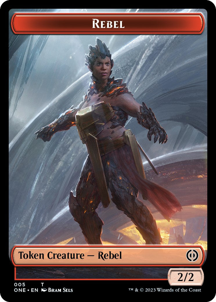 Rebel // Goblin Double-Sided Token [Phyrexia: All Will Be One Commander Tokens] | Jomio and Rueliete's Cards and Comics