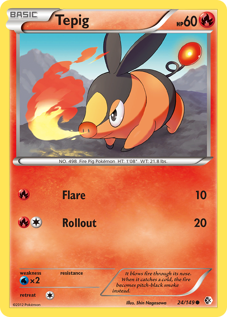 Tepig (24/149) [Black & White: Boundaries Crossed] | Jomio and Rueliete's Cards and Comics