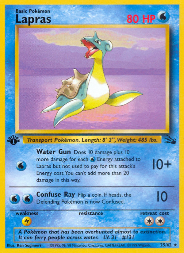 Lapras (25/62) [Fossil 1st Edition] | Jomio and Rueliete's Cards and Comics