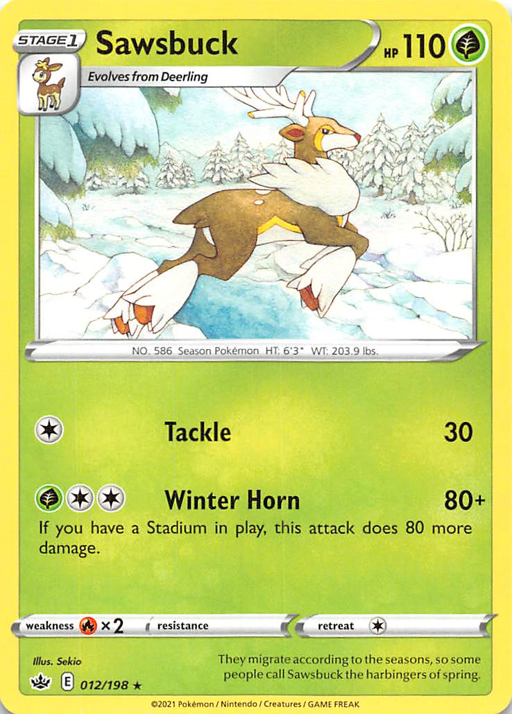 Sawsbuck (012/198) [Sword & Shield: Chilling Reign] | Jomio and Rueliete's Cards and Comics