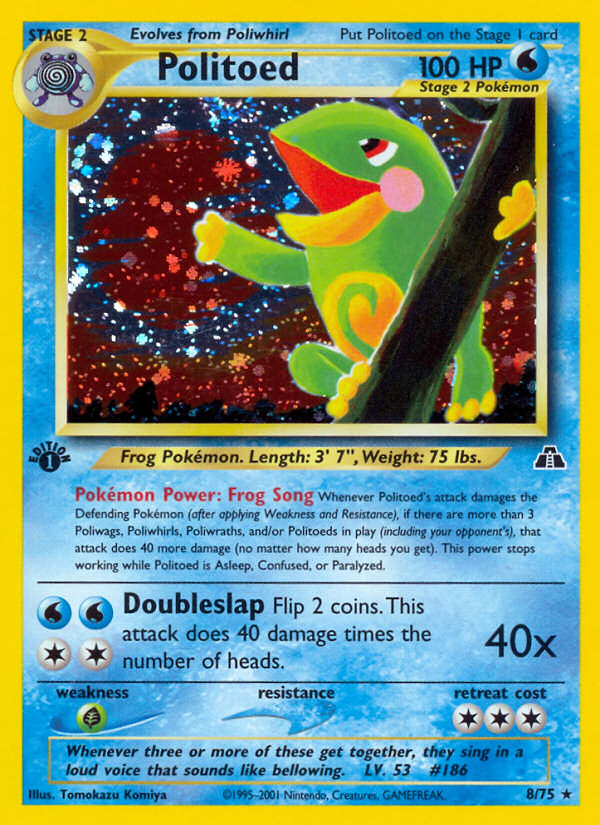 Politoed (8/75) [Neo Discovery 1st Edition] | Jomio and Rueliete's Cards and Comics