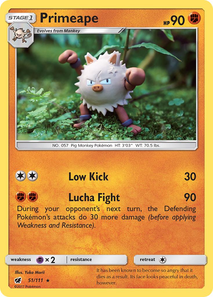 Primeape (51/111) [Sun & Moon: Crimson Invasion] | Jomio and Rueliete's Cards and Comics