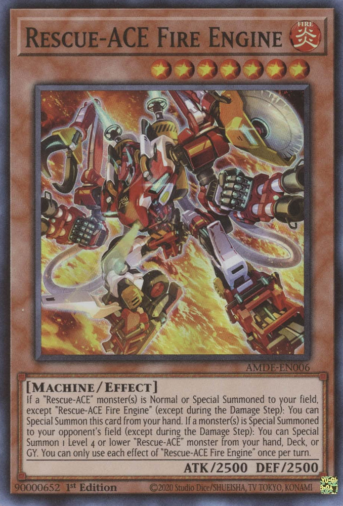Rescue-ACE Fire Engine [AMDE-EN006] Super Rare | Jomio and Rueliete's Cards and Comics