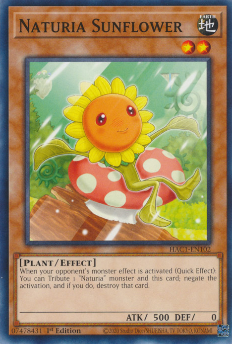 Naturia Sunflower [HAC1-EN102] Common | Jomio and Rueliete's Cards and Comics