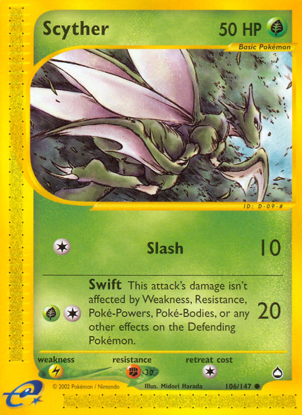 Scyther (106/147) [Aquapolis] | Jomio and Rueliete's Cards and Comics
