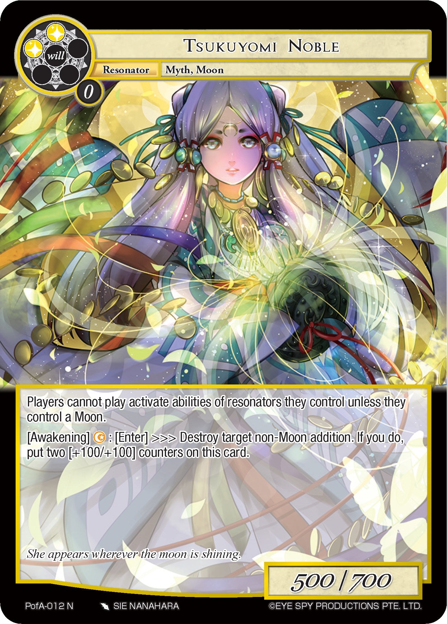 Tsukuyomi Noble (PofA-012) [Alice Origin IV: Prologue of Attoractia] | Jomio and Rueliete's Cards and Comics