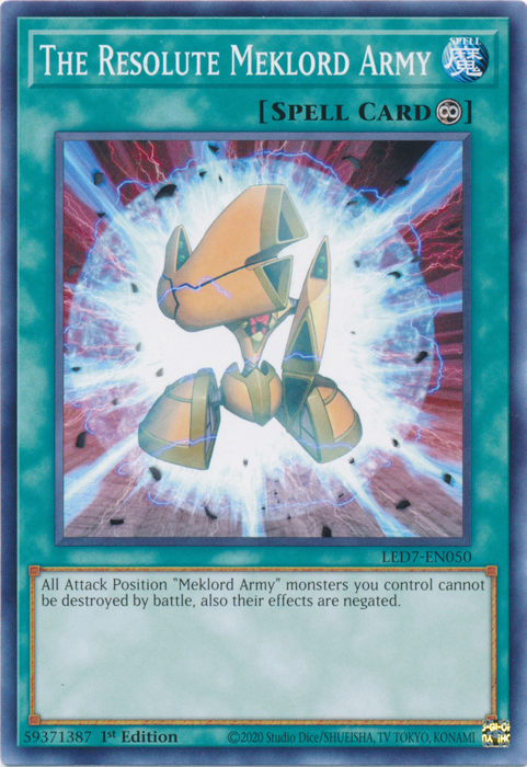 The Resolute Meklord Army [LED7-EN050] Common | Jomio and Rueliete's Cards and Comics